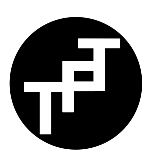 TFT monogram cut out of a black circle
